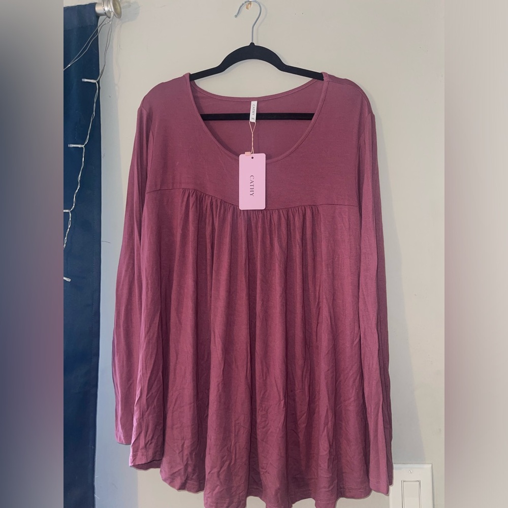 Cathy Pink Long Sleeve Blouse